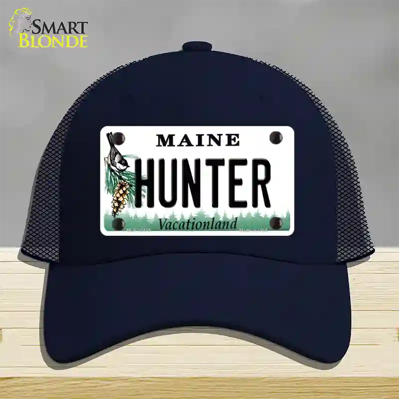 Hunter Maine Novelty License Plate Hat Mesh / Navy