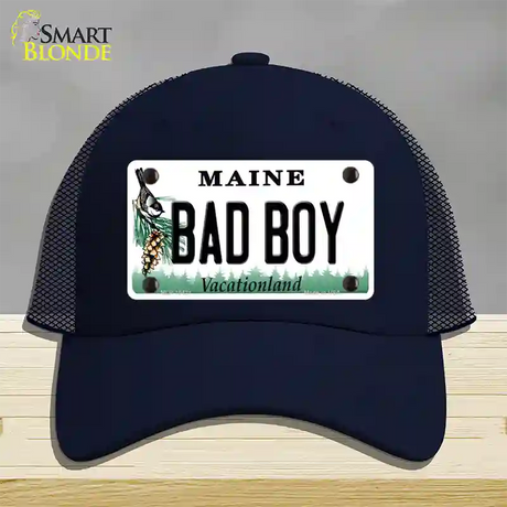 Bad Boy Maine Novelty License Plate Hat Mesh / Navy