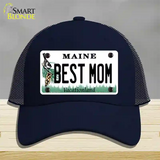 Best Mom Maine Novelty License Plate Hat Mesh / Navy