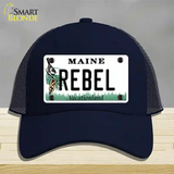 Rebel Maine Novelty License Plate Hat Mesh / Navy