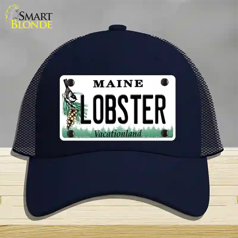 Lobster Maine Novelty License Plate Hat Mesh / Navy