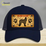 Afghan Hound Novelty License Plate Hat Mesh / Navy