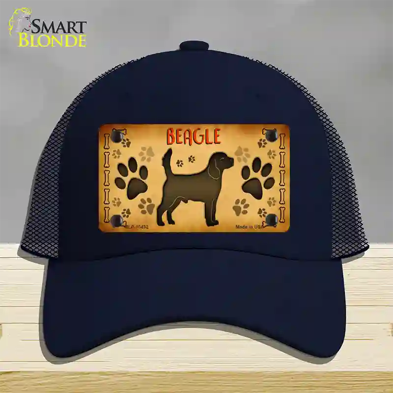 Beagle Novelty License Plate Hat Mesh / Navy