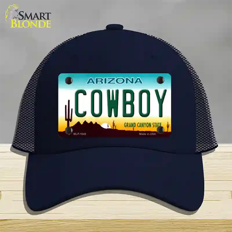 Cowboy Arizona Novelty License Plate Hat Mesh / Navy