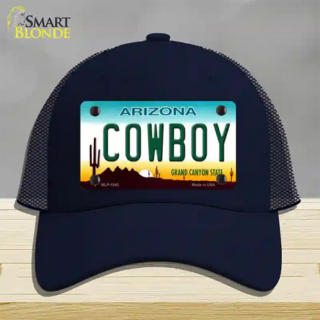 Cowboy Arizona Novelty License Plate Hat Mesh / Navy