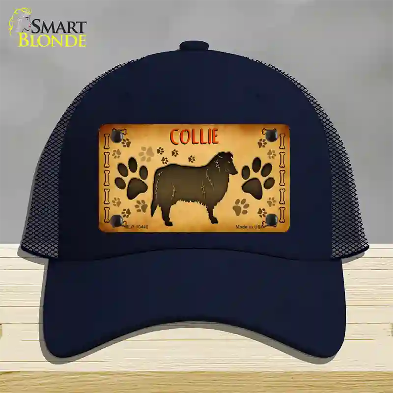 Collie Novelty License Plate Hat Mesh / Navy