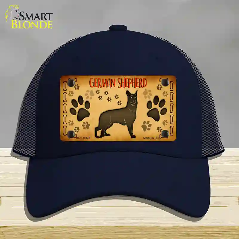 German Shepherd Novelty License Plate Hat Mesh / Navy