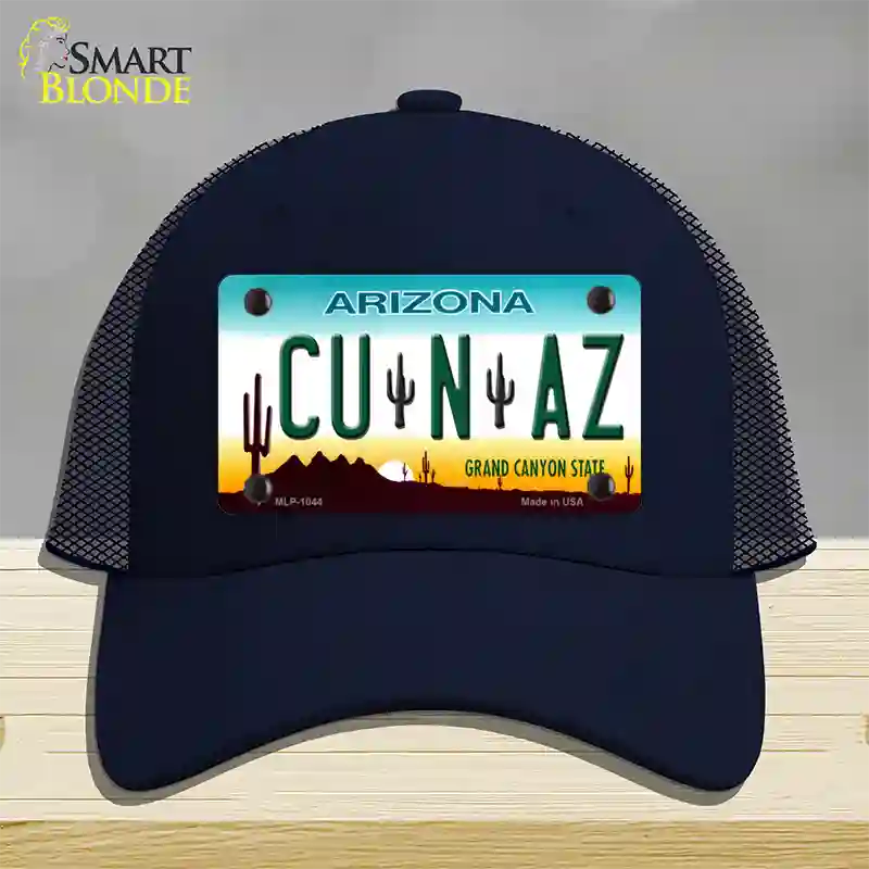 Cu N Az Novelty License Plate Hat Mesh / Navy