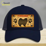 Pomeranian Novelty License Plate Hat Mesh / Navy