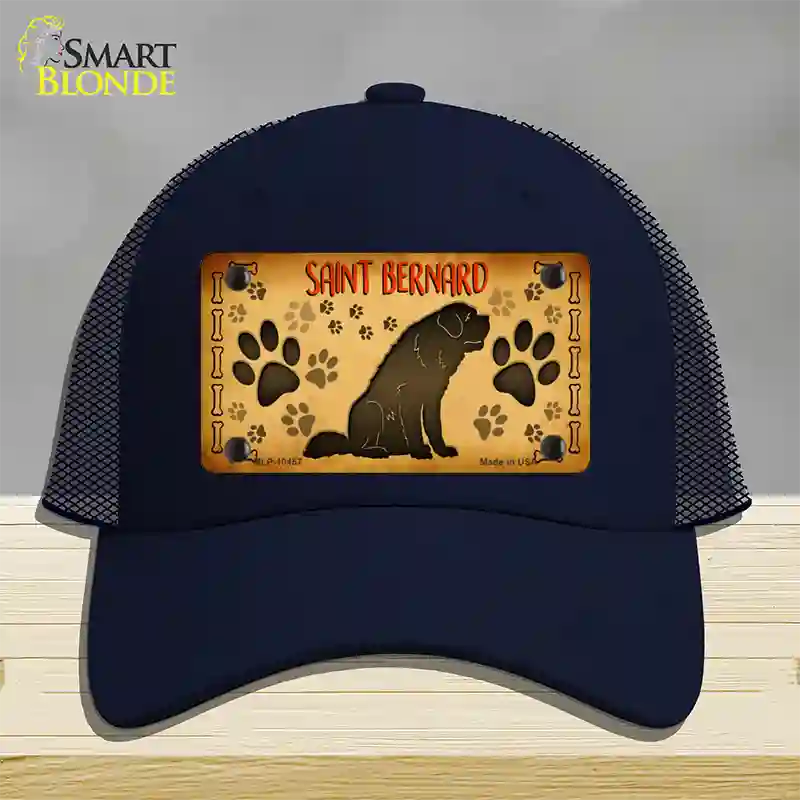 Saint Bernard Novelty License Plate Hat Mesh / Navy