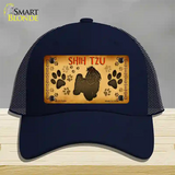 Shih Tzu Novelty License Plate Hat Mesh / Navy