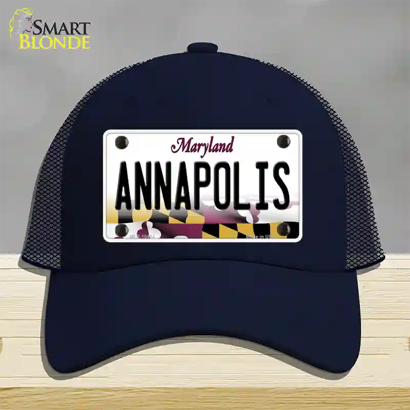 Annapolis Maryland Novelty License Plate Hat Mesh / Navy