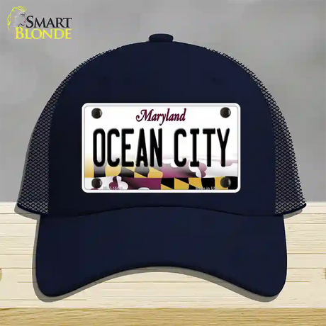 Ocean City Maryland Novelty License Plate Hat Mesh / Navy