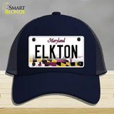 Elkton Maryland Novelty License Plate Hat Mesh / Navy