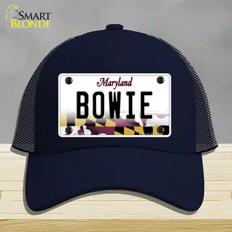 Bowie Maryland Novelty License Plate Hat Mesh / Navy