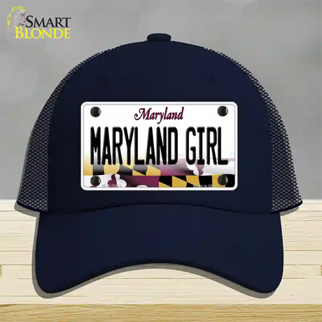 Maryland Girl Maryland Novelty License Plate Hat Mesh / Navy