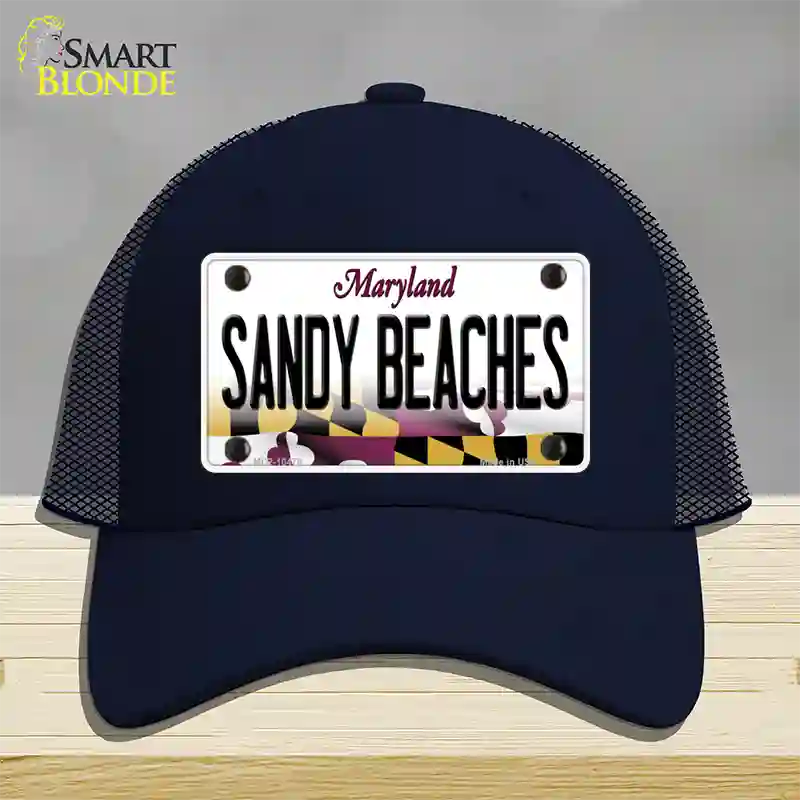 Sandy Beaches Maryland Novelty License Plate Hat Mesh / Navy