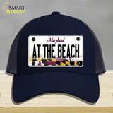 At The Beach Maryland Novelty License Plate Hat Mesh / Navy