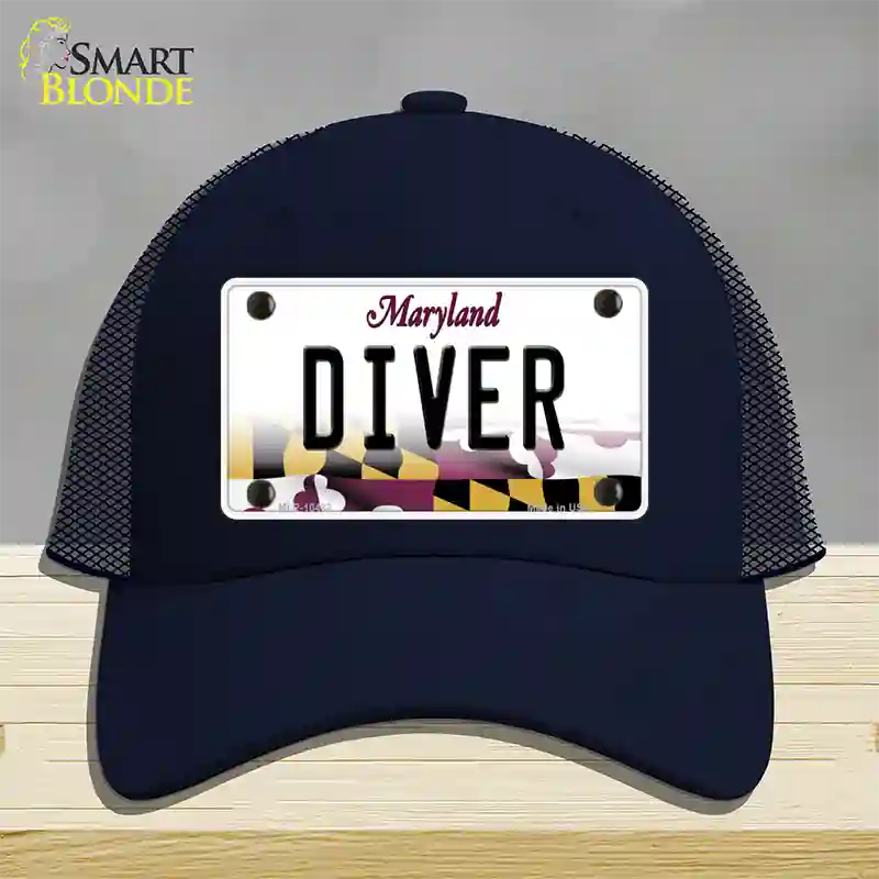 Diver Maryland Novelty License Plate Hat Mesh / Navy