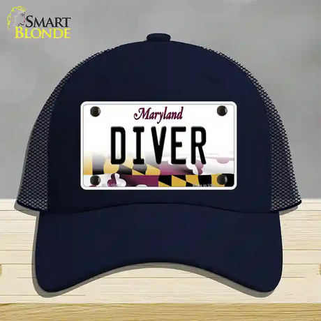 Diver Maryland Novelty License Plate Hat Mesh / Navy