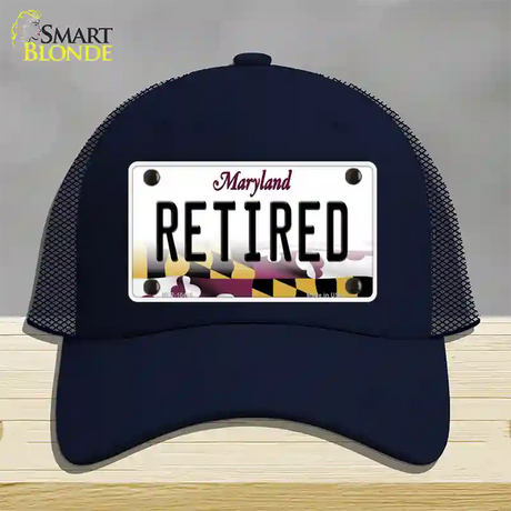 Retired Maryland Novelty License Plate Hat Mesh / Navy