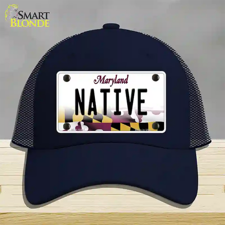 Native Maryland Novelty License Plate Hat Mesh / Navy