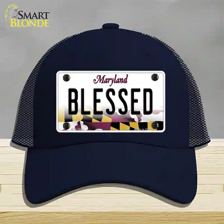 Blessed Maryland Novelty License Plate Hat Mesh / Navy