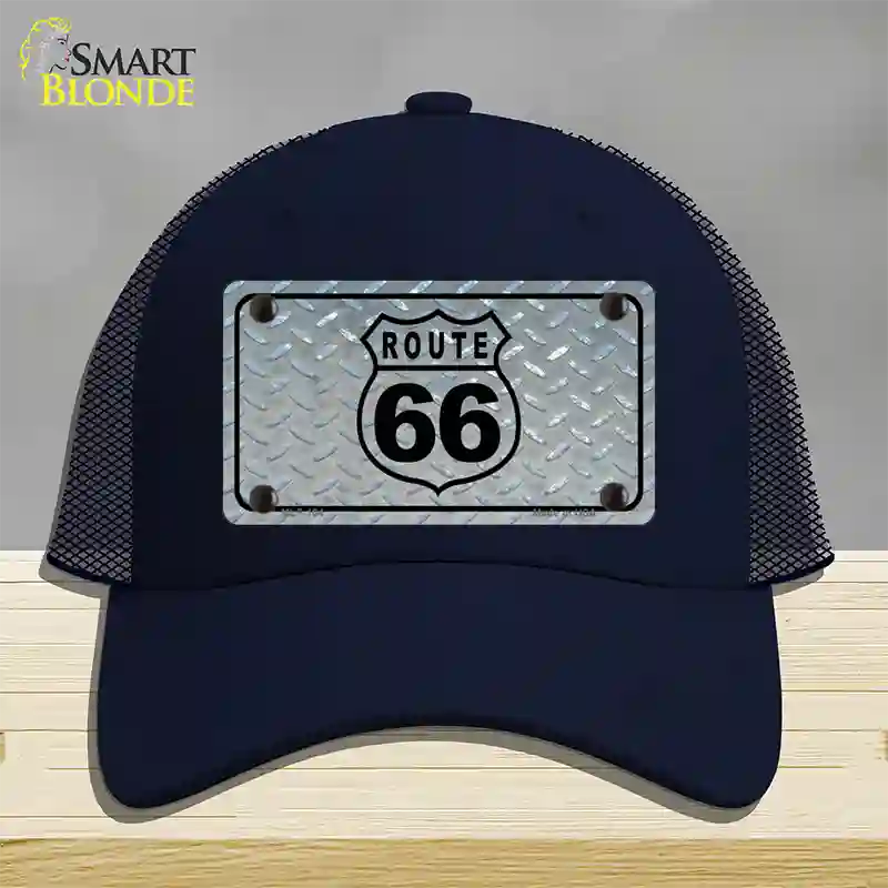 Route 66 Shield Diamond Novelty License Plate Hat Mesh / Navy