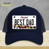 Best Dad Maryland Novelty License Plate Hat Mesh / Navy