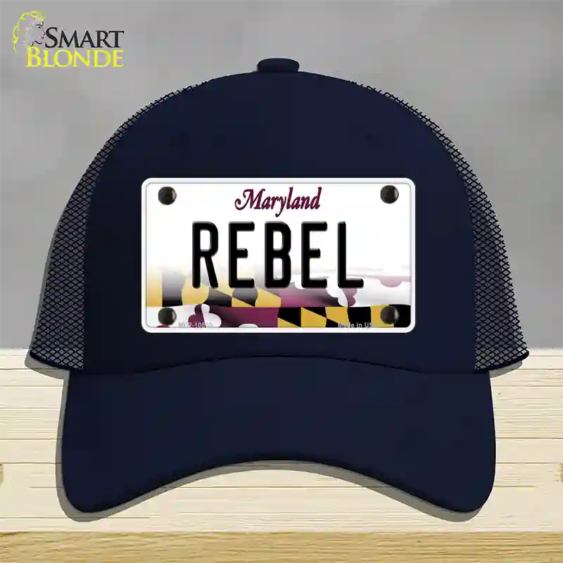 Rebel Maryland Novelty License Plate Hat Mesh / Navy