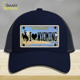 I Love Wyoming Novelty License Plate Hat Mesh / Navy