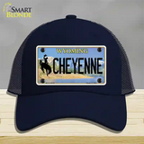 Cheyenne Wyoming Novelty License Plate Hat Mesh / Navy