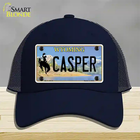 Casper Wyoming Novelty License Plate Hat Mesh / Navy