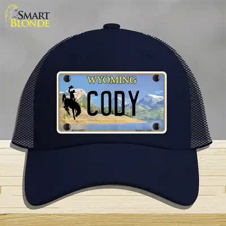 Cody Wyoming Novelty License Plate Hat Mesh / Navy