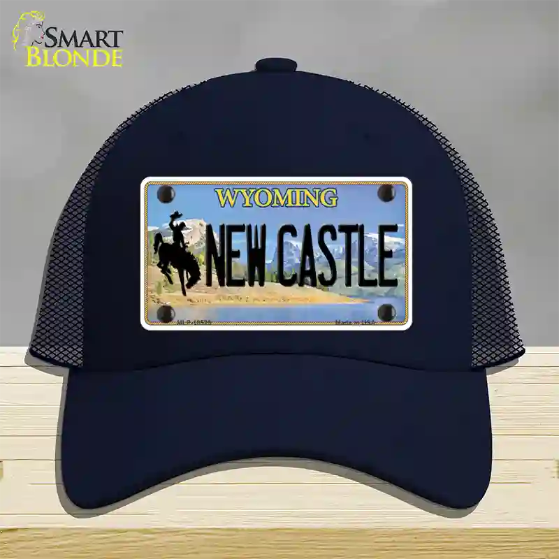 New Castle Wyoming Novelty License Plate Hat Mesh / Navy