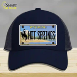 Hot Springs Wyoming Novelty License Plate Hat Mesh / Navy