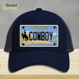 Cowboy Wyoming Novelty License Plate Hat Mesh / Navy