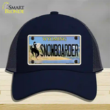 Snowboarder Wyoming Novelty License Plate Hat Mesh / Navy