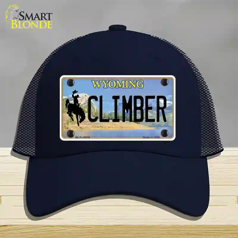 Climber Wyoming Novelty License Plate Hat Mesh / Navy