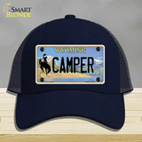 Camper Wyoming Novelty License Plate Hat Mesh / Navy