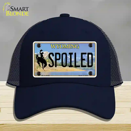 Spoiled Wyoming Novelty License Plate Hat Mesh / Navy