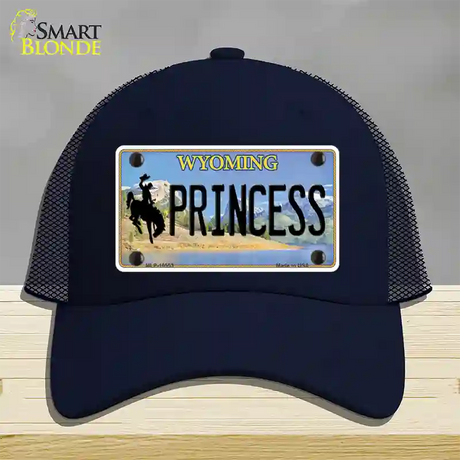 Princess Wyoming Novelty License Plate Hat Mesh / Navy