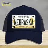 Nebraska Gov Novelty License Plate Hat Mesh / Navy