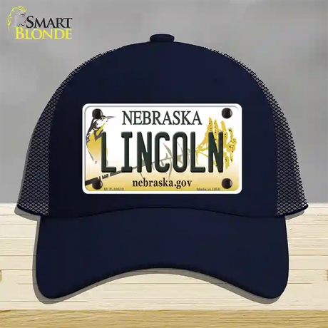 Lincoln Nebraska Novelty License Plate Hat Mesh / Navy