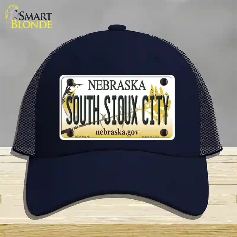 South Sioux City Nebraska Novelty License Plate Hat Mesh / Navy