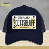 Scottsbluff Nebraska Novelty License Plate Hat Mesh / Navy