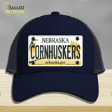 Cornhuskers Nebraska Novelty License Plate Hat Mesh / Navy