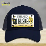 Go Huskers Nebraska Novelty License Plate Hat Mesh / Navy