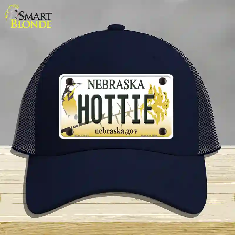 Hottie Nebraska Novelty License Plate Hat Mesh / Navy