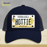 Hottie Nebraska Novelty License Plate Hat Mesh / Navy